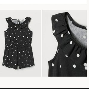 H&M Black and White Polka Dot Short Romper